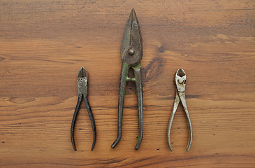 Image showing Pair of snips and diagonal pliers