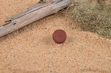 Image showing Little ball on beach