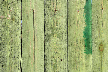 Image showing Wooden green fence