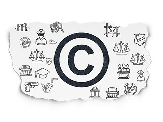 Image showing Law concept: Copyright on Torn Paper background