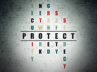 Image showing Security concept: word Protect in solving Crossword Puzzle