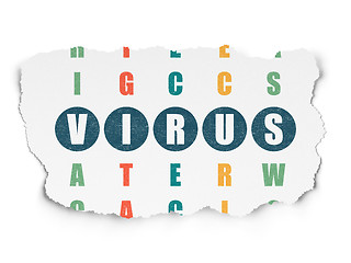 Image showing Privacy concept: word Virus in solving Crossword Puzzle