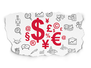 Image showing Business concept: Finance Symbol on Torn Paper background