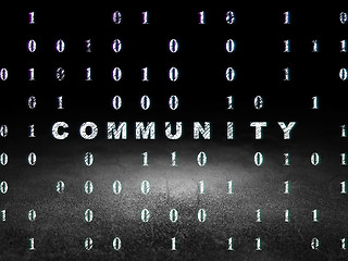 Image showing Social media concept: Community in grunge dark room