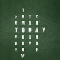 Image showing Time concept: word Today in solving Crossword Puzzle