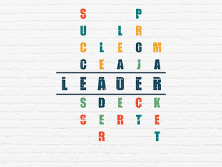 Image showing Business concept: word Leader in solving Crossword Puzzle