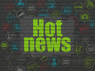 Image showing News concept: Hot News on wall background