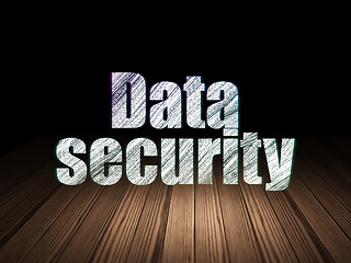 Image showing Protection concept: Data Security in grunge dark room