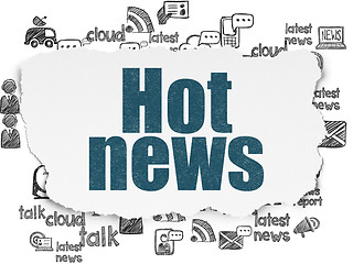 Image showing News concept: Hot News on Torn Paper background