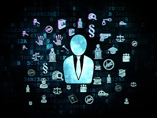 Image showing Law concept: Business Man on Digital background