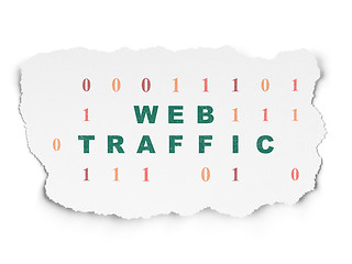 Image showing Web development concept: Web Traffic on Torn Paper background