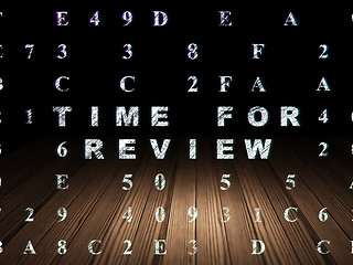 Image showing Time concept: Time for Review in grunge dark room