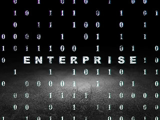 Image showing Business concept: Enterprise in grunge dark room