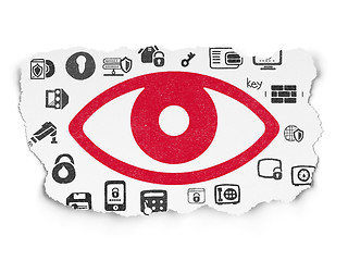 Image showing Security concept: Eye on Torn Paper background