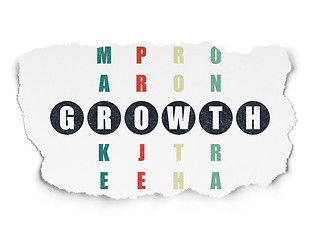 Image showing Finance concept: word Growth in solving Crossword Puzzle