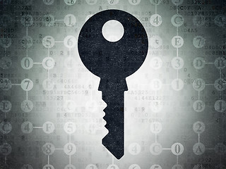 Image showing Privacy concept: Key on Digital Paper background