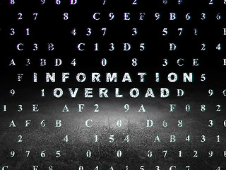 Image showing Information concept: Information Overload in grunge dark room