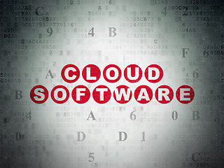 Image showing Cloud computing concept: Cloud Software on Digital Paper background