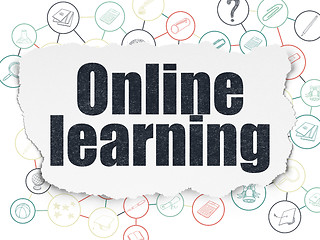 Image showing Education concept: Online Learning on Torn Paper background