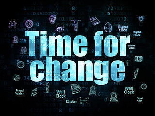 Image showing Time concept: Time for Change on Digital background