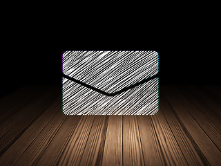 Image showing Business concept: Email in grunge dark room