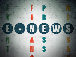 Image showing News concept: word E-news in solving Crossword Puzzle