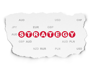 Image showing Finance concept: Strategy on Torn Paper background