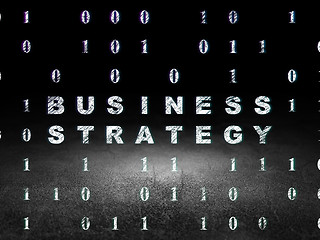 Image showing Finance concept: Business Strategy in grunge dark room