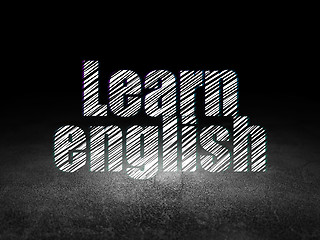 Image showing Education concept: Learn English in grunge dark room