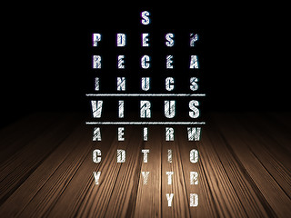 Image showing Safety concept: word Virus in solving Crossword Puzzle