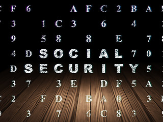 Image showing Protection concept: Social Security in grunge dark room