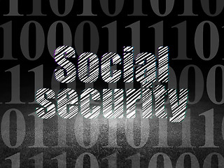 Image showing Safety concept: Social Security in grunge dark room