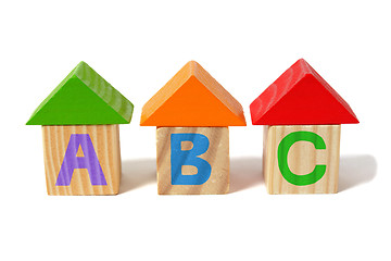 Image showing ABC on wooden blocks