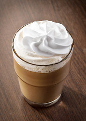 Image showing glass of latte coffee