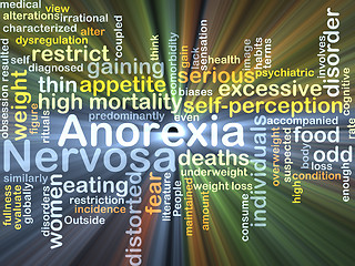 Image showing Anorexia nervosa background concept glowing