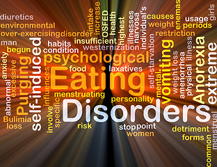 Image showing Eating disorders background concept glowing