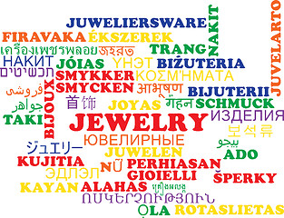 Image showing Jewelry multilanguage wordcloud background concept