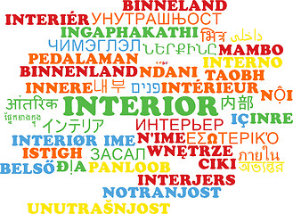 Image showing Interior multilanguage wordcloud background concept