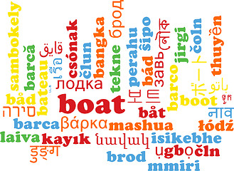 Image showing Boat multilanguage wordcloud background concept