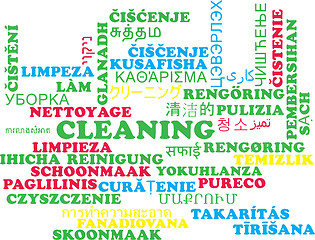 Image showing Cleaning multilanguage wordcloud background concept