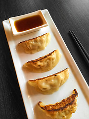 Image showing Pan-fried dumplings Japanese cuisine