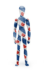 Image showing Wood figure mannequin with flag bodypaint - Friesland