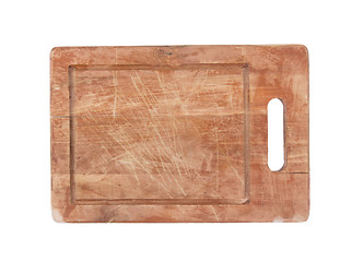 Image showing Used wooden chopping board isolated