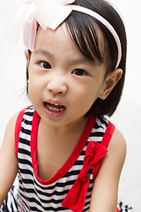 Image showing Angry Asian Chinese Little Girl