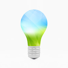 Image showing Lightbulb eco symbol. 3d vector illustration. 