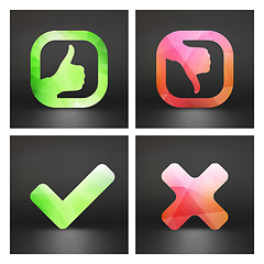 Image showing Approved and rejected icons. Vector set. 
