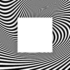 Image showing Black and white abstract striped background. Optical Art. 