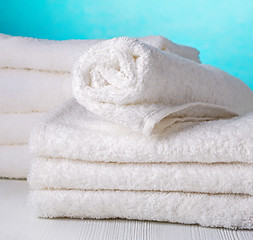 Image showing stack of white towels