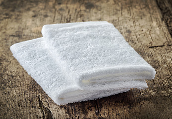 Image showing white spa towels