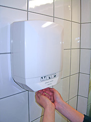 Image showing Drying hands